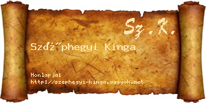 Széphegyi Kinga névjegykártya