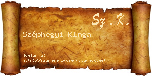 Széphegyi Kinga névjegykártya