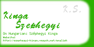 kinga szephegyi business card
